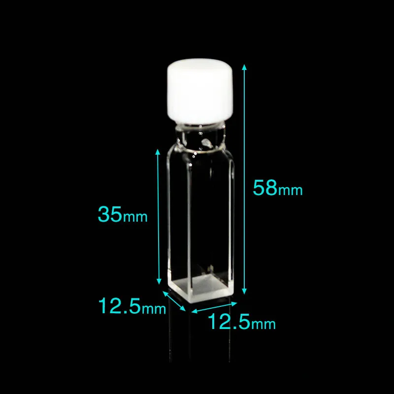 1Pcs 10mm Path Length JGS1 Quartz Cuvette Cell With with screw cap For spectrometer 4 widows