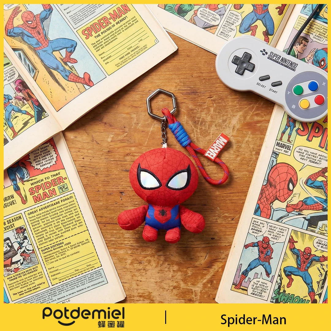 Potdemiel Marvel Spider Man Plush Keychain Soft Toy Handbag Charm Anime Bag Ornament Men Women Fans Kids Gift Collectible view 4