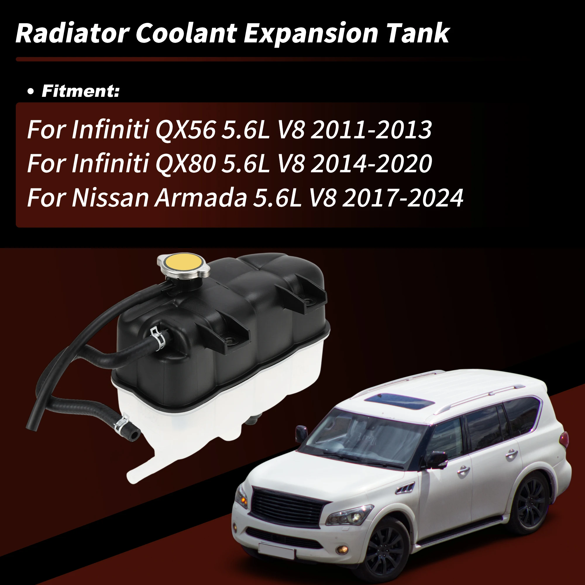 UXCELL Coolant Expansion Reservoir Tank with Hose for Infiniti QX56 QX80 No.217101LA1A