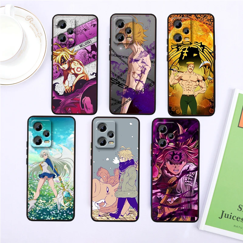 

T-The Seven Deadly Sins Cool Cute For Xiaomi Redmi Note 13 12R 12 12S Turbo 11 11T 11S 10 10S Pro Plus 5G Black Funda