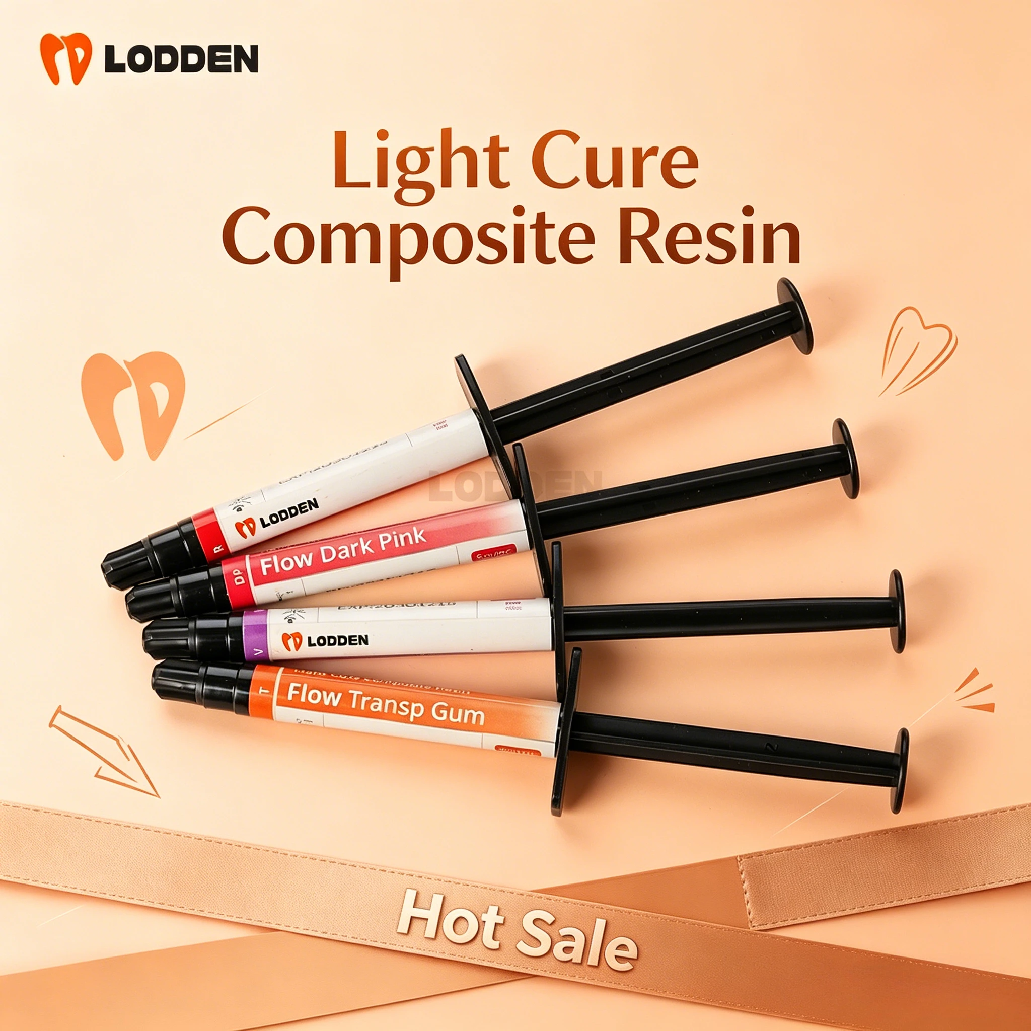 

Dental Light Cure Flowable Composite Resin 5g Gingival Repair Material For Metal-Faced Crowns Professional Dental Lab Consumable