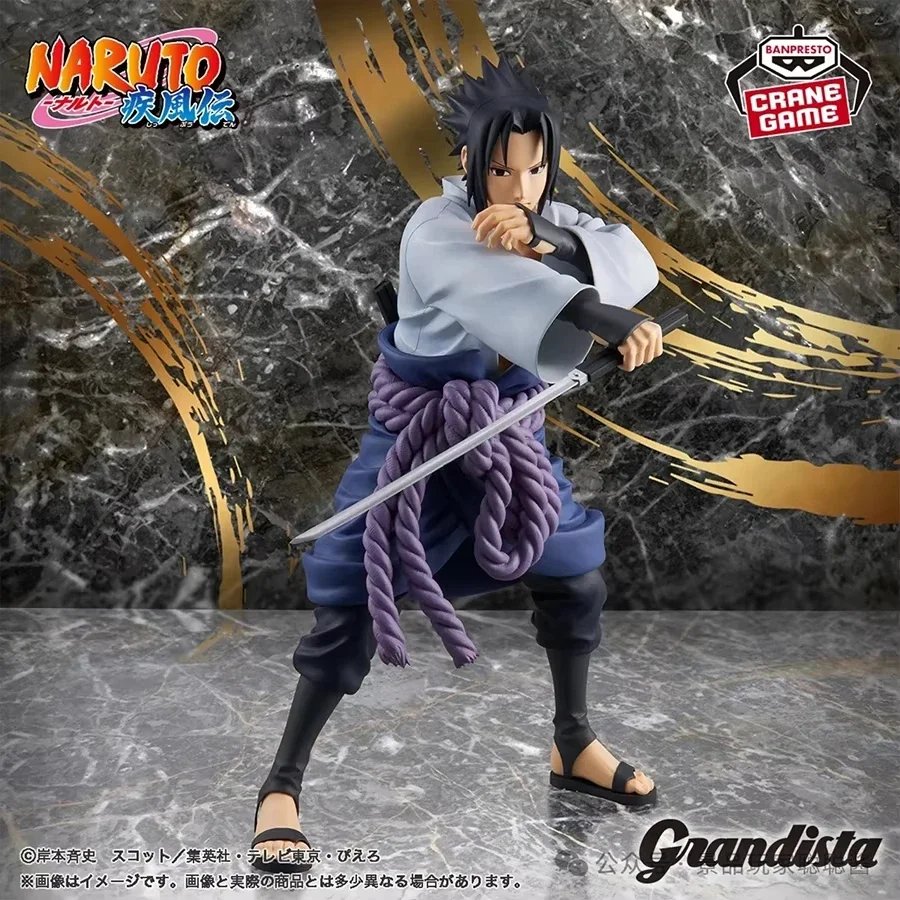 Original Banpresto Action Figurine Naruto Grandista Uchiha Sasuke Shippuden Anime Figure Collectible Toys Model Doll Kids Gift