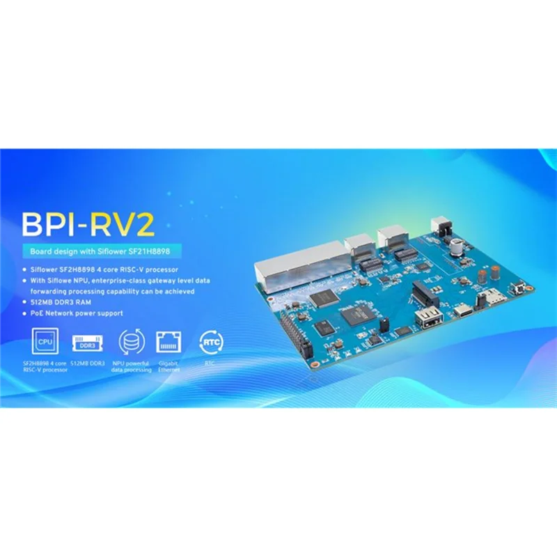 

BTLIFE-для Banana Pi BPI-RV2 Siflower SF21H8898 4-ядерный процессор RISC-V 512 МБ DDR3 16 МБ SPI NOR Flash RTC Risc-V Gateway Board