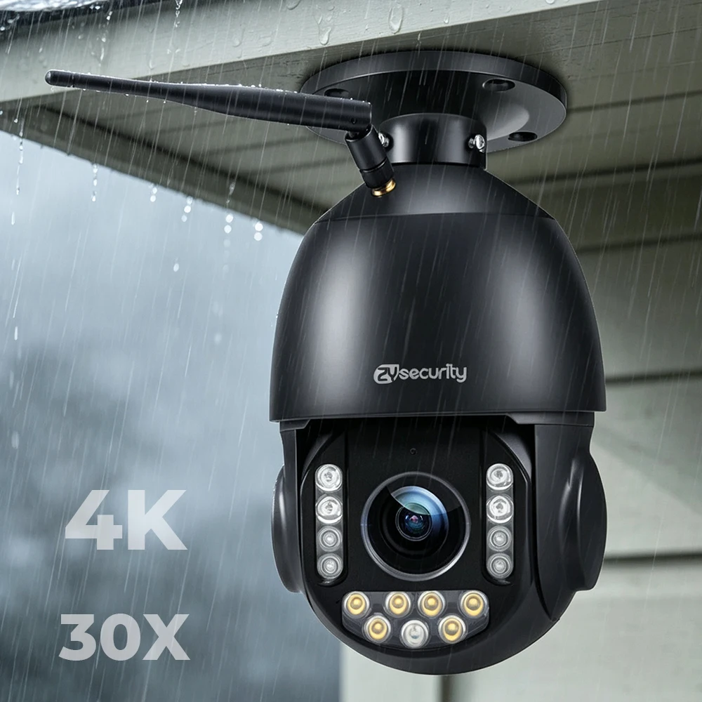 4K 8MP 30X Zoom WiFi/ PoE PTZ IP Cameras Outdoor Sound & Light Alarm Auto Tracking Speed Dome Ceiling CCTV Security Camera CamHi