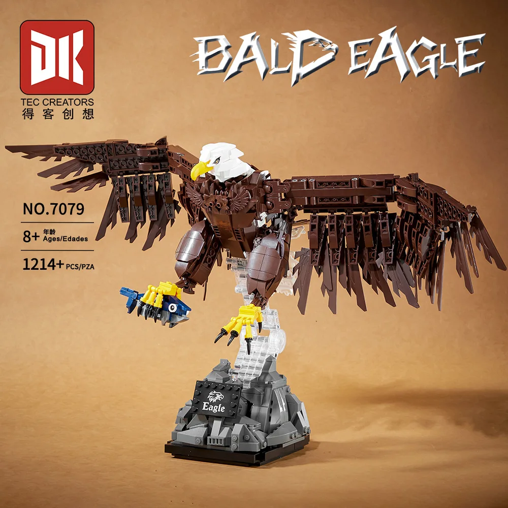

New 7079 1214pcs MOC Creativity Eagle Hunting Building Blocks Model Animal Bricks Assembling Toys for Children Birthday Gift Set