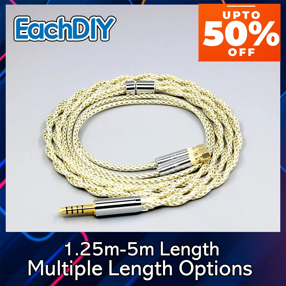 Shielding Silver OCC Earphone Cable For HiFiMan HE400 HE5 HE6 HE300 HE4 HE500 HE6 Headphone TypeS 23AWG Litz 8921