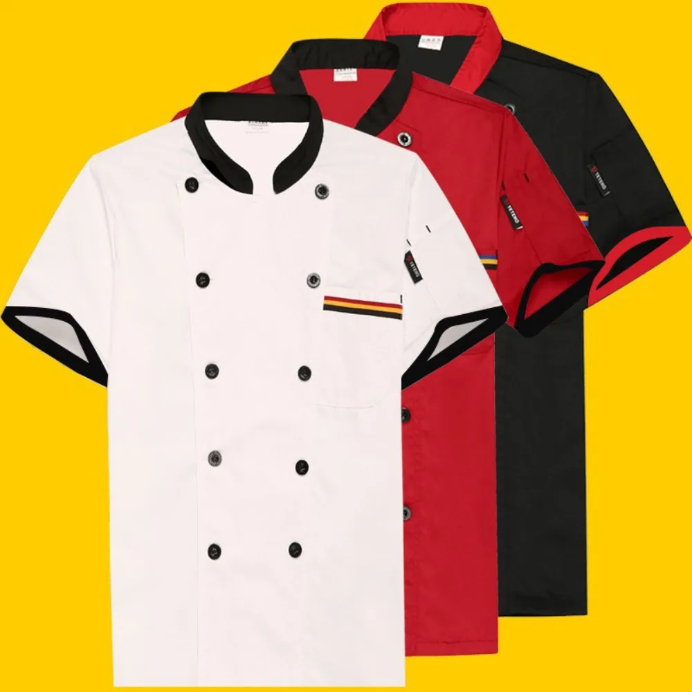 

Одежда для ресторана, столовой, кухни, рабочая одежда для шеф-повара отеля, летняя одежда, одежда для шеф-повара с короткими рукавами для отеля