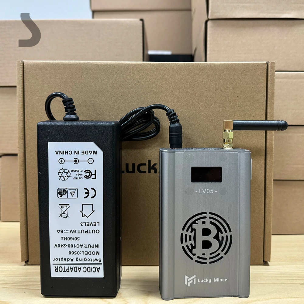 BTC Solo Miner WiFi Lucky Miner LV06 LV05 500GH/S 320GH/S with Power Supply Home use Bitcoin Miner new Lotto Mining Machine