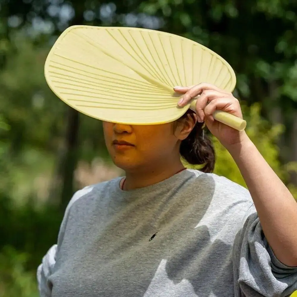 High Quality Plastic Palm-Leaf Fan Vintage Yellow Bushel Fan
