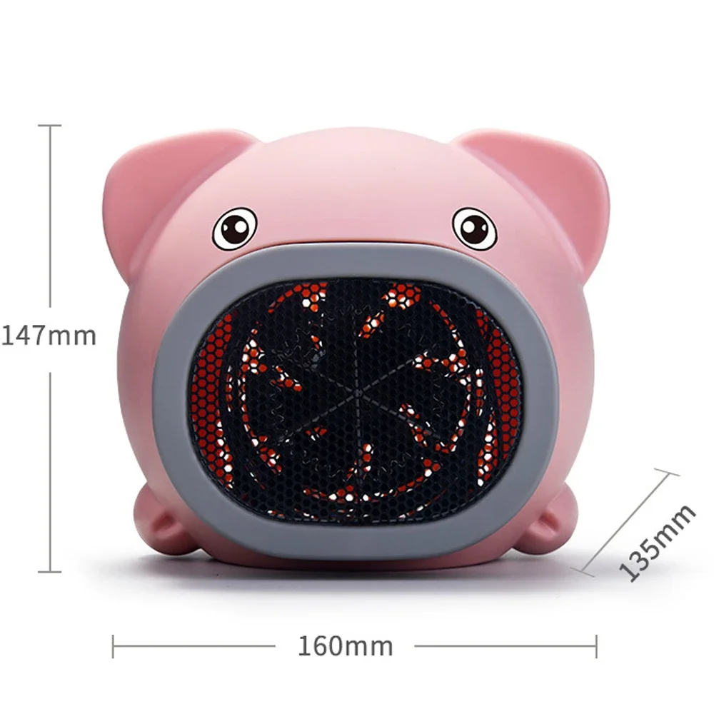 Desktop Portable Electric Pig Shape Heater - Silent & Energy-saving for Home Bedroom