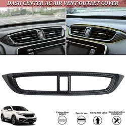 Carbon Fiber Black Interior Front Dash Center AC Air Vent Outlet Frame Cover Trims For Honda CR-V 2017 2018 2019 2020 2021 2022