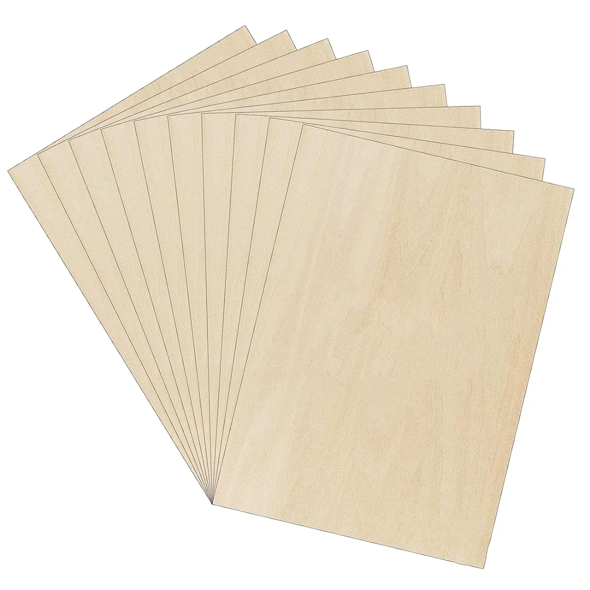 A94Z 10 x Plywood Panels , A3 Wooden Panel, Fretsaw Wood for DIY Woodworking, Laser Processing, Model Making,400 x 300 x 2 mm