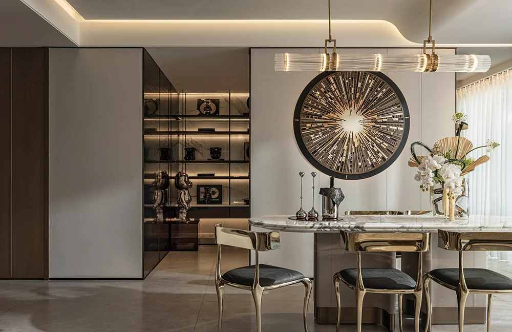 상하이 라이트 스타일 인테리어 디자인 빌라 거실 고급 제품 맞춤형 주택 건축 도면 평면도