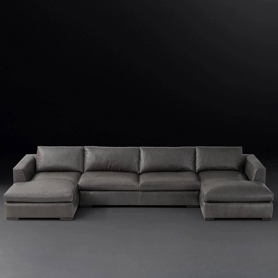 Old cowhide sofa living room modern simple size house combination soft decoration