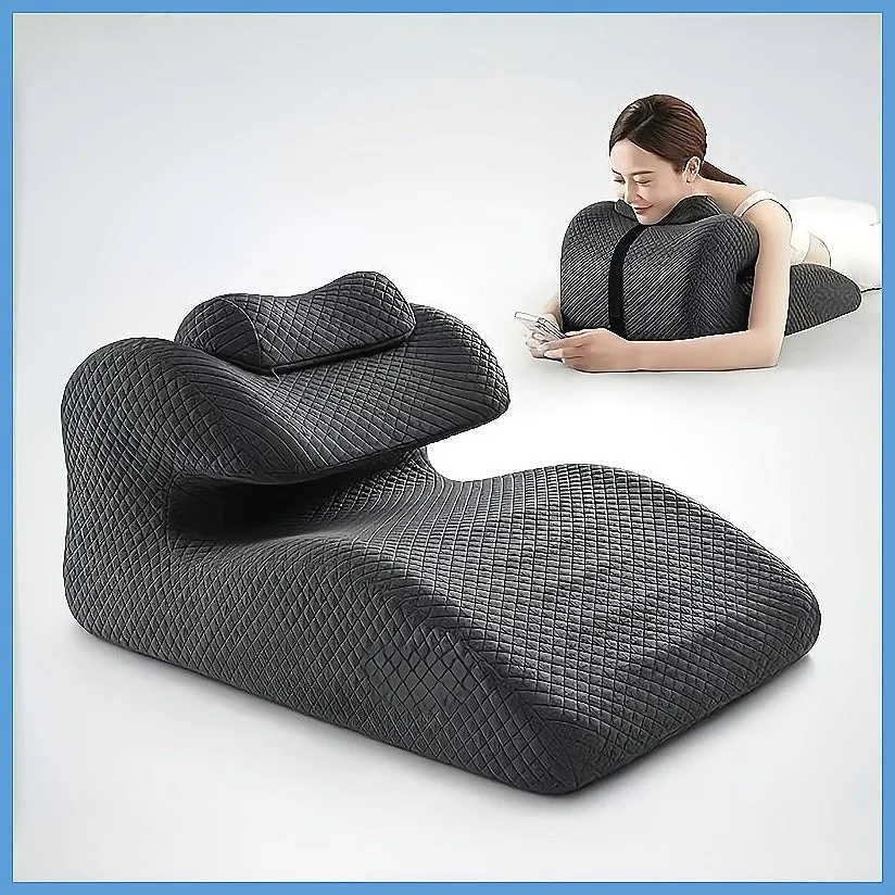 Ergonomic Wedge Pillow for Prone Sleep, Reading & Back Support, Acid Reflux Relief Bed Pillow, Ideal for Sitting &