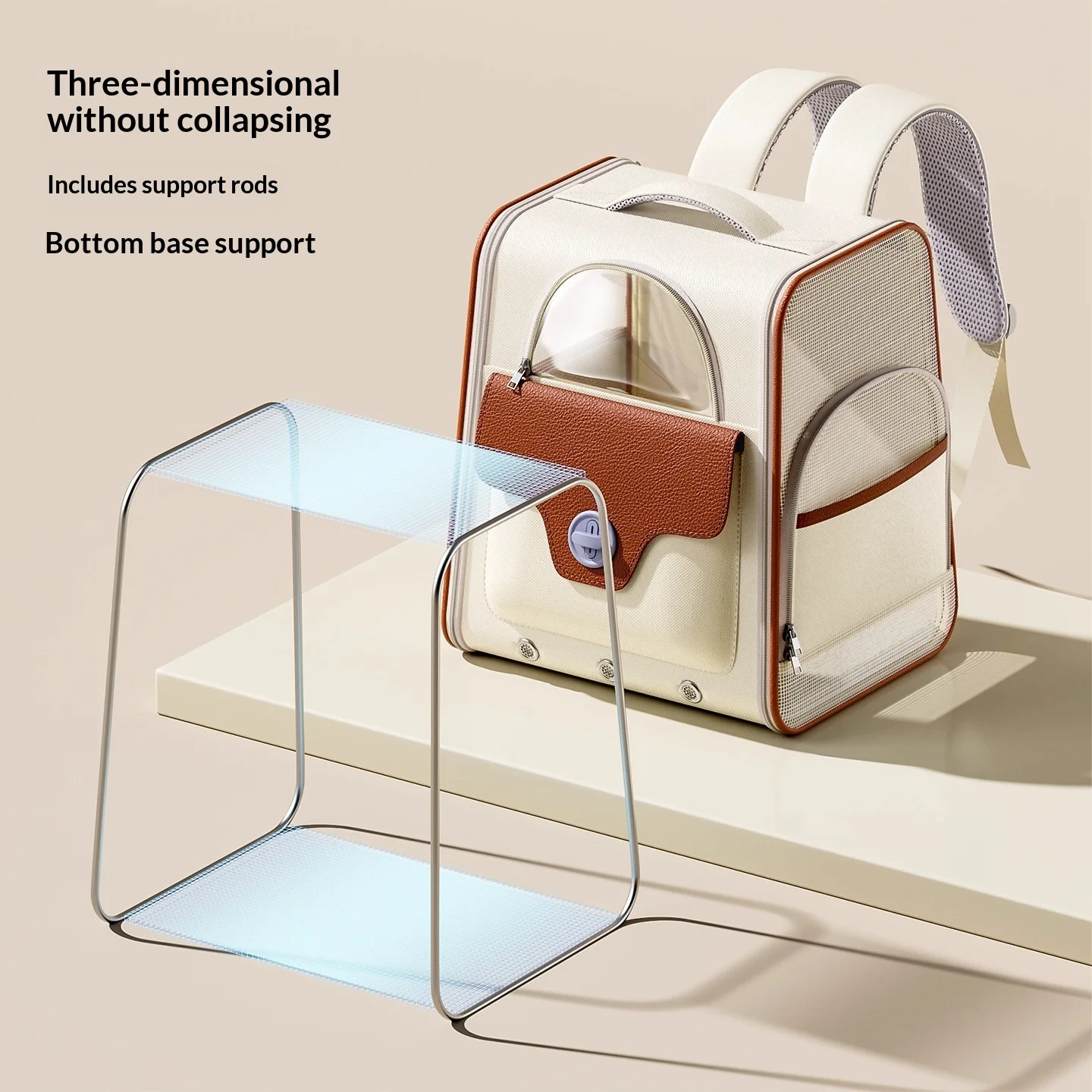 Mochila transportín tipo cápsula espacial para gatos y perros pequeños - imagen 2