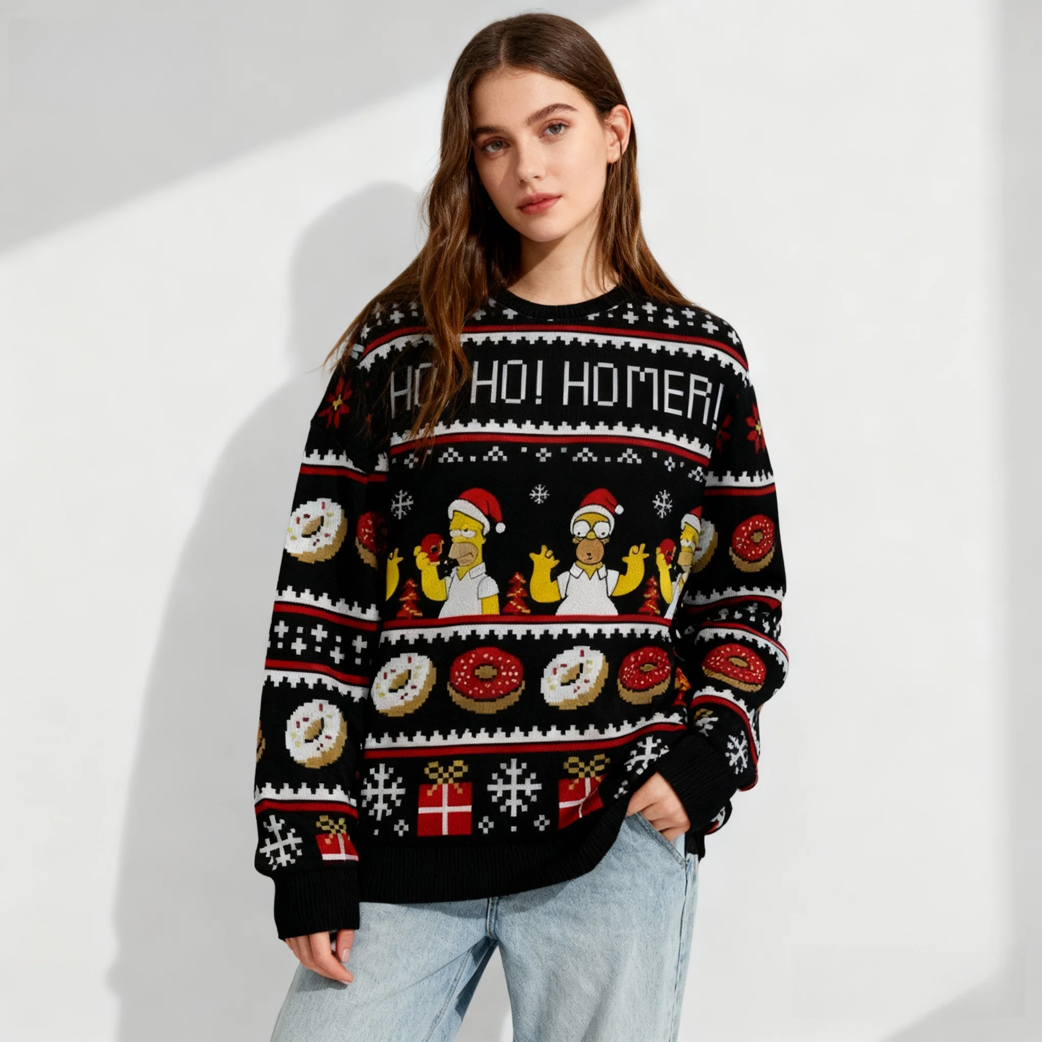 Collezione Disney autunno/inverno The Simpsons Abiti brutti di Natale Felpe con cappuccio girocollo per adulti stampate in 3D Abbigliamento di moda