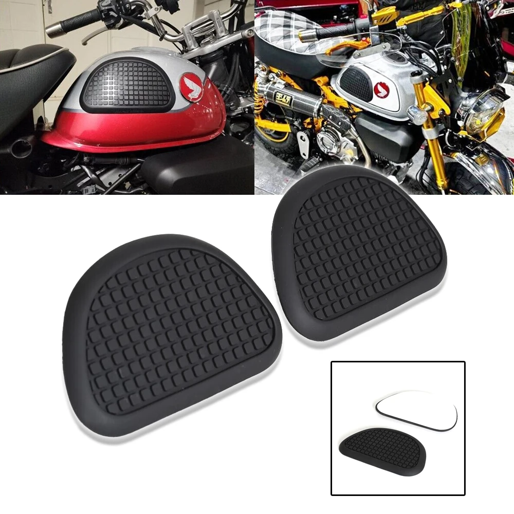 For HONDA MONKEY 125 2019-2025 Motorcycle Black Fuel Tank Pad Tank Protector Knee Grip 2pcs Tape Sticker