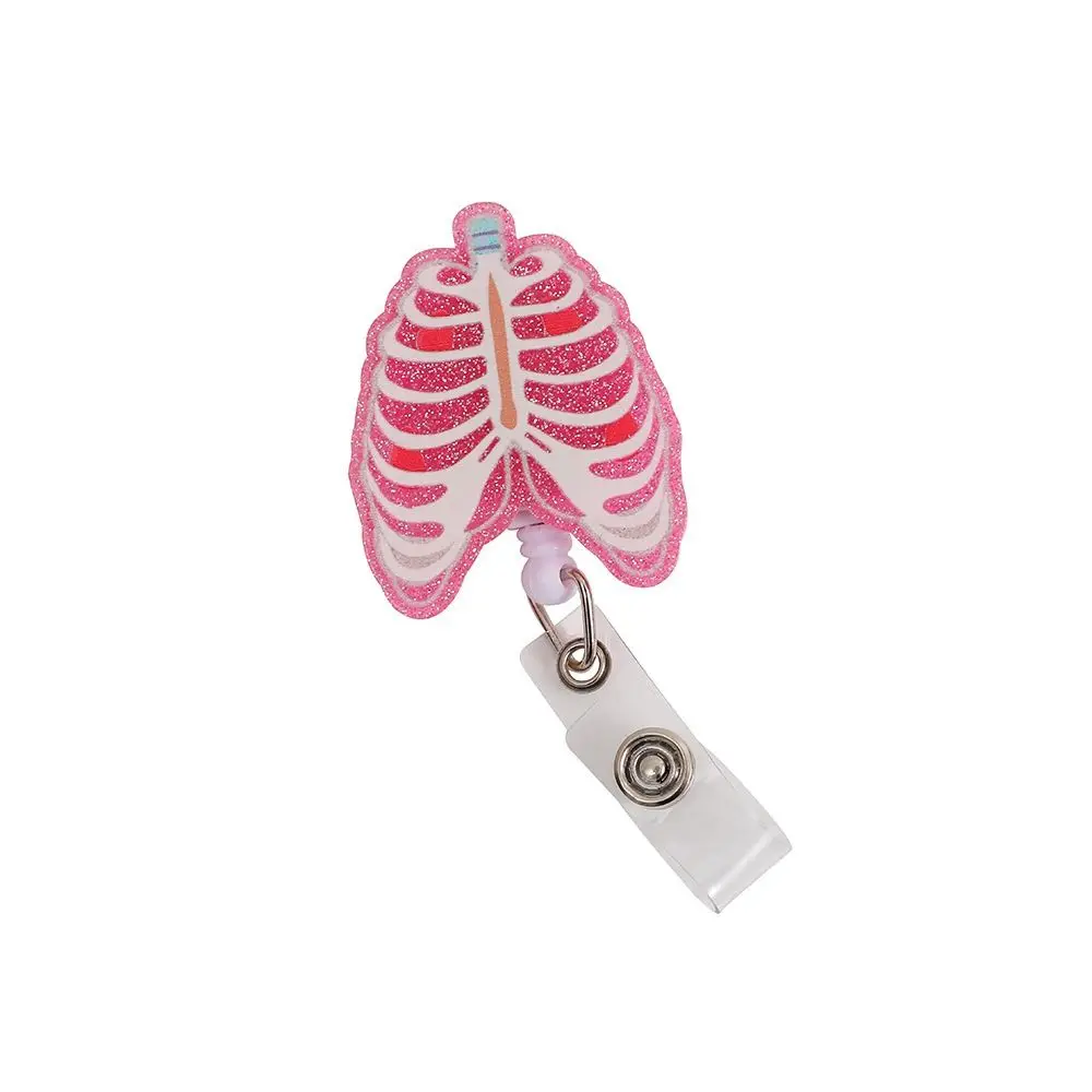 

Stretchable Organs Badge Clip High Resilience Fall-proof Nurse Badge Holder ID Card Clips Work Card Clip Retractable Badge Reel