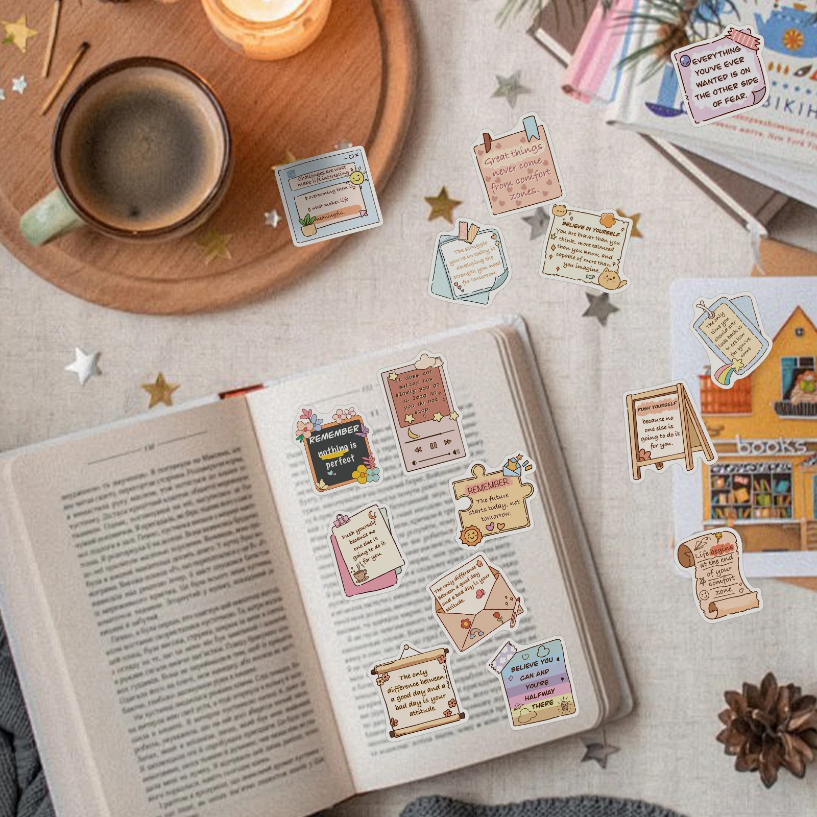 50 stuks herinnering motiverende stickers zelfinspirerende waterdichte stickers voor waterflessen laptop plakboek positieve stickers