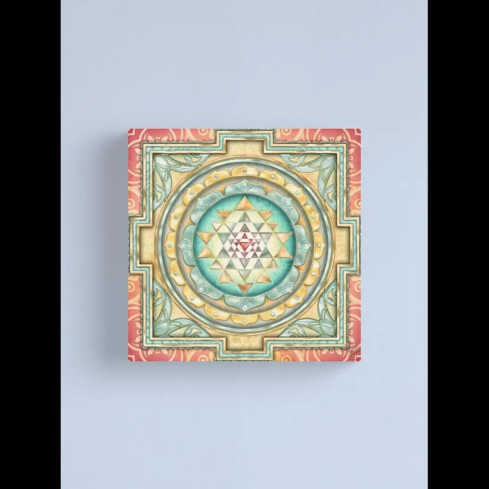 Sri Yantra A Canvas Print  Sacred Geometry Wall Art for Meditation  Spiritual Decor  Poster Prints Home Decor