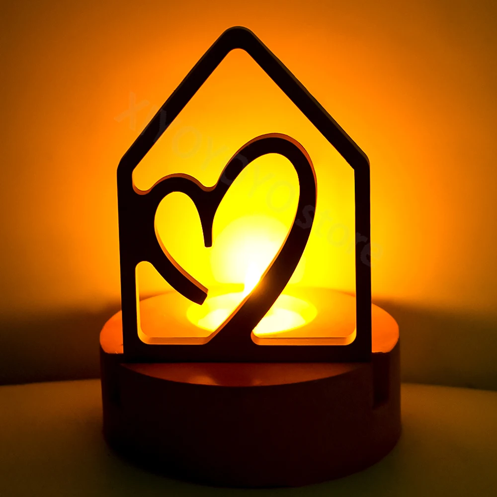 ハートハウス形状キャンドルホルダーシリコーン型 DIY 暖かい家ティーライト燭台クラフト金型石膏樹脂金型家の装飾