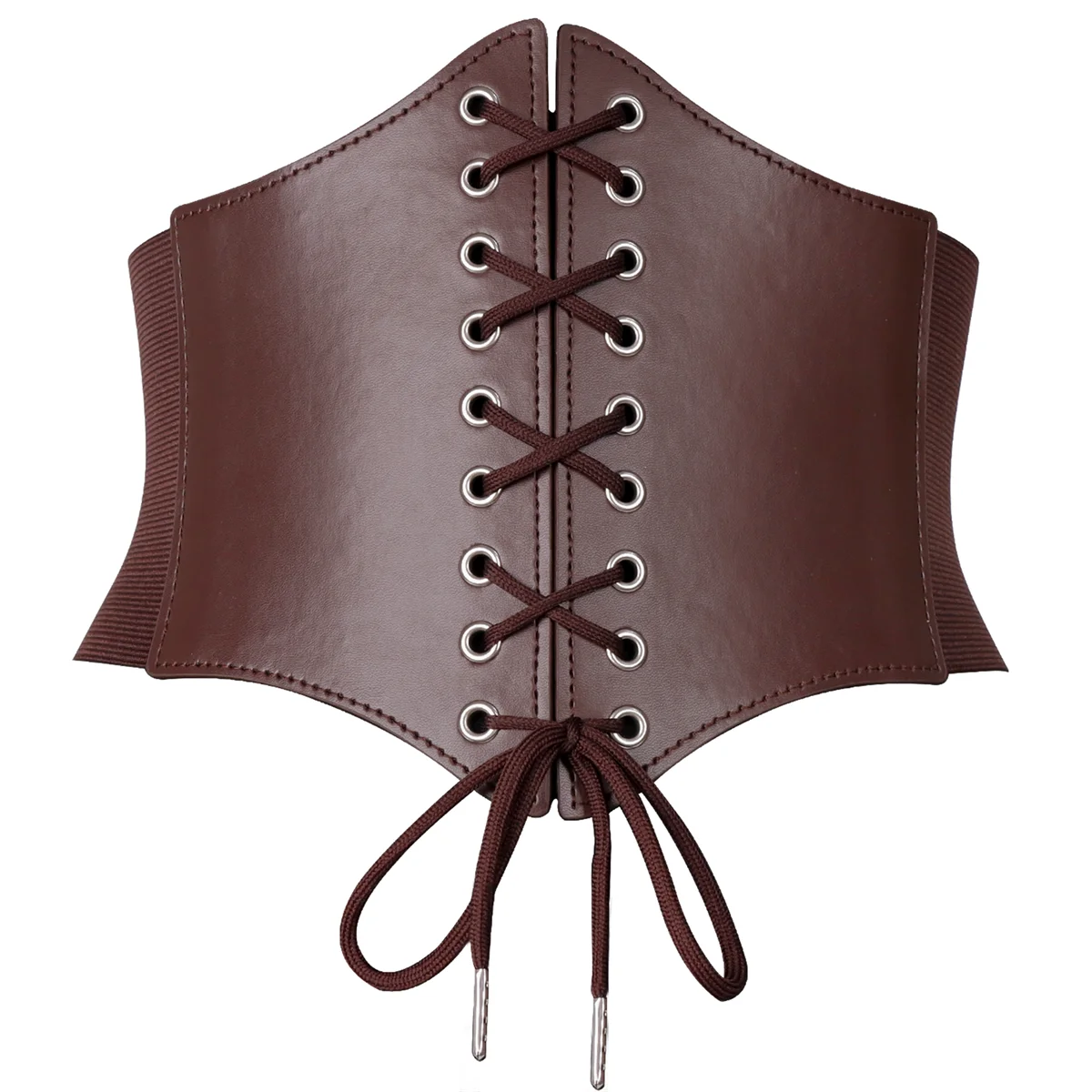 Faux Leather Corset Women Lace up Sexy Body Shapewear Goth Clothing Underbust Wide Belt for Girl Clubwear Bustier Medieval Belt