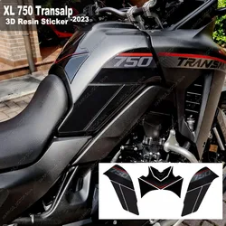 For Honda Transalp XL 750 2023 Motorcycle Fuel Tank Pad Sticker Waterproof Scratch-Resistant 3D Resin Protective Sticker Kit