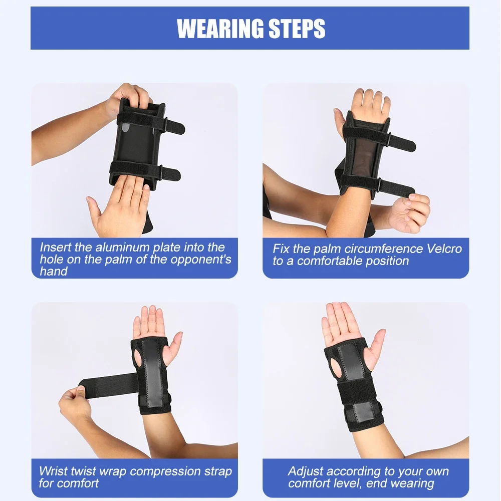 1Piece Carpal Tunnel Wrist Brace Support with 3 Straps and Metal Splint Stabilizer - Helps Relieve Arthritis Carpal Tunnel Pain