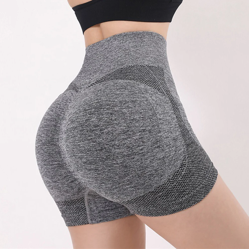 Fashion Women Ladies Yoga Shorts Elastic High Waist Workout Fitness Lift Butt Short Solid Color Gym Running Pants