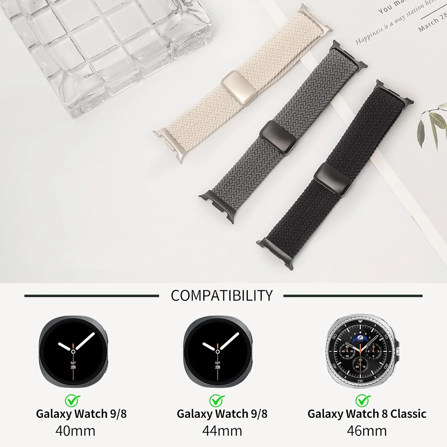 Breathable Band For Samsung Galaxy Watch 9/8 Classic 46mm Sports Magnetic Nylon Correa Bracelet Galaxy Watch 8 9 44mm 40mm Strap image 2