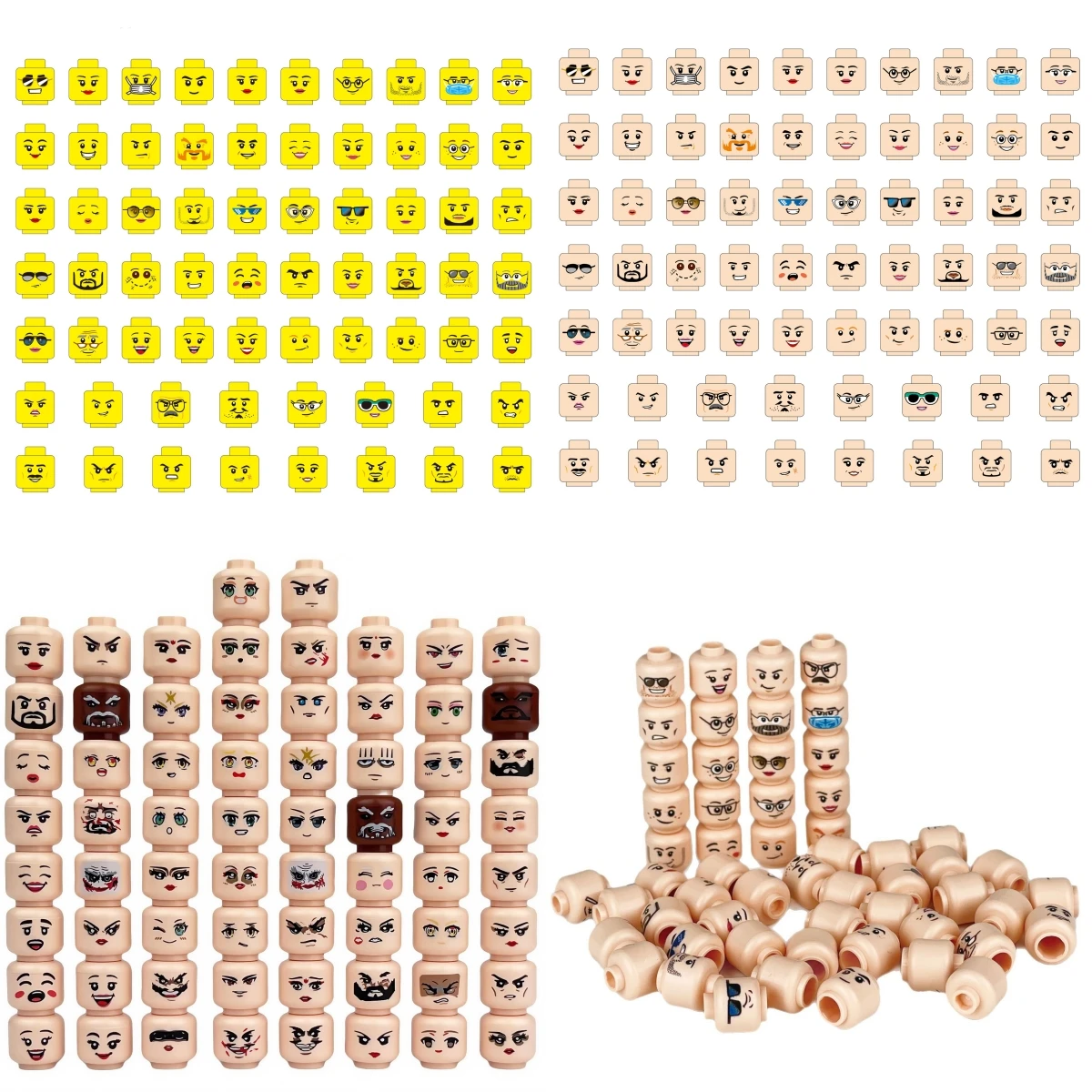 MOC 66 Expression Head Accessories JT007 Small Particle Parts Doll Head Photo Frame Toy Decorative Ornaments