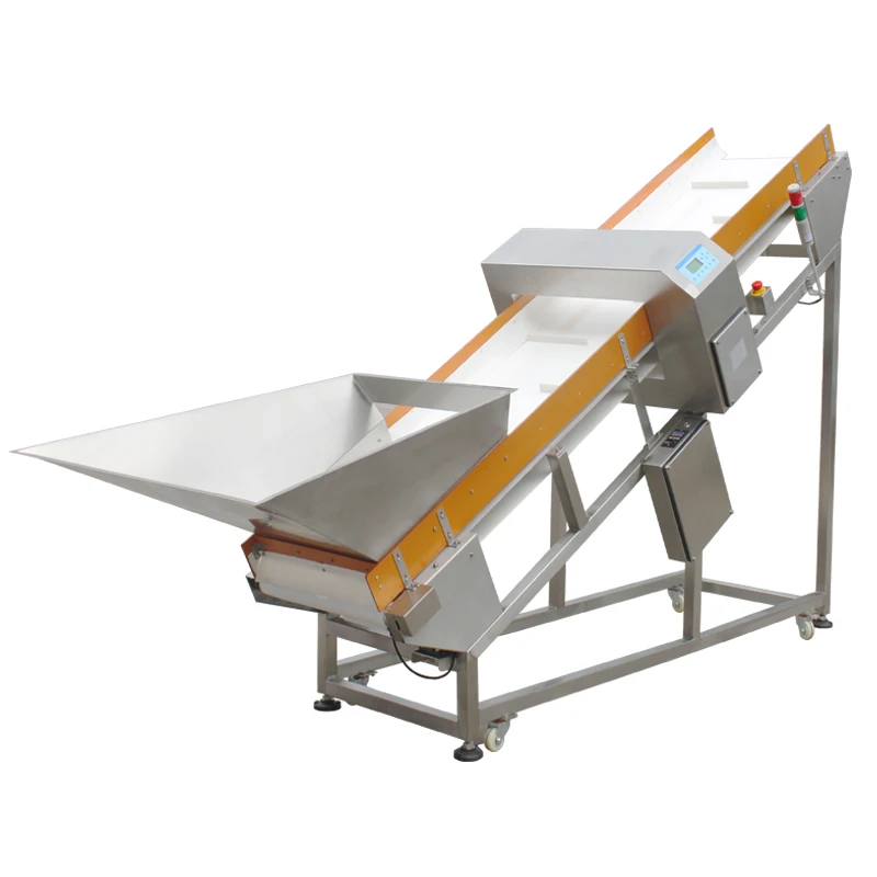 Custom Inclined Conveyor Belt Metal Detector for Food Plastic Industry