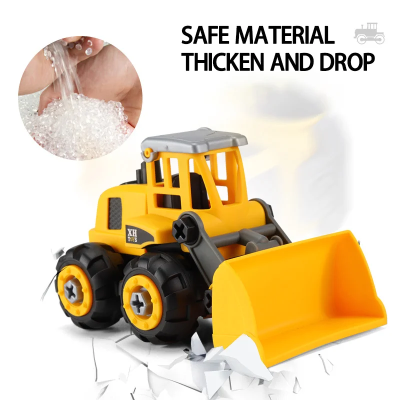 DIY Screwing Disassembly Nut Toys Drilling Engineering Truck Children's DIY detachable assembly nut assembly sliding car 1pc