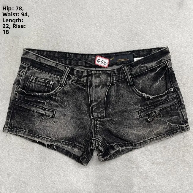 

Y2K винтажная готическая рваная джинсовая одежда Super ort, летняя одежда для девочек-подростков, студенческие светло-голубые джинсы