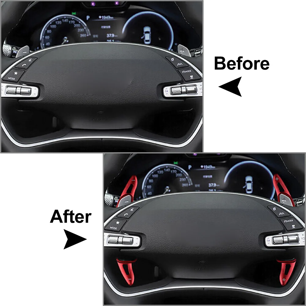 Aluminum Alloy Car Steering Wheel Paddle Shifter Extension For Genesis GV70 Sport G80 2021 2022 2023