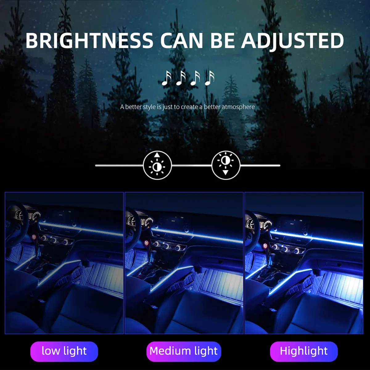 10in1 Led Rgb Acrylic Light Bar Car ambient lighting Interior Atmosphere lights LED Decorative light strip cigarette lighter 12v