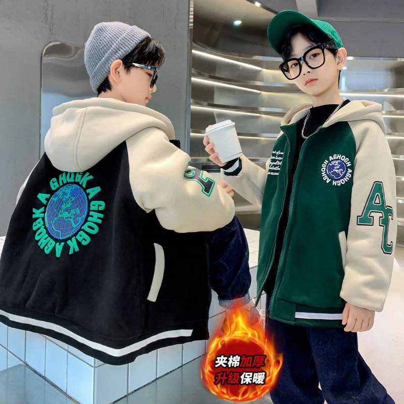 سترة للأولاد جيرسي بيسبول لخريف وشتاء 2025 سترة سميكة للأولاد #1