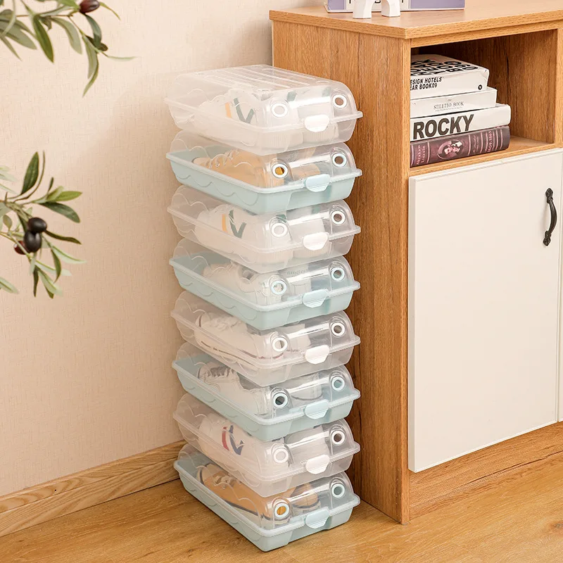 Storage Box Shoebox Transparent Household Storage Box Drawer Type Shoebox Thickened Plastic Shoebox Stackable Shoebox Dustproof