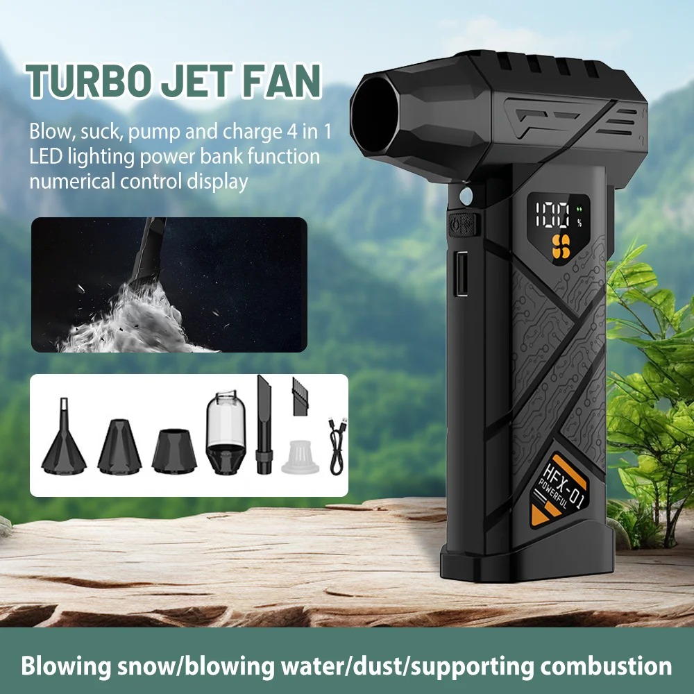 

990000RPM /880000RPM Turbo Jet Fan Powerful Air Blower Portable Fan Wireless Dust Cleaner Brushless Leaf Blower Car Wash Air Gun