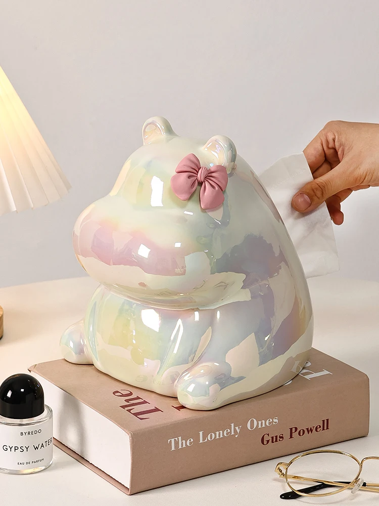 Ceramic Paper Box Creative High-end Light Luxury Home Living Room Coffee Table Advanced Sense High Appearance Level Tissue Box