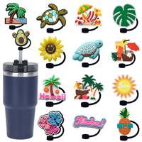 1-15pcs Summer Party Straw Cover Cap 10MM Drink Straw Plug Reusable Splash Proof Fit Cup Accessories Straw Cap Charms Pendant