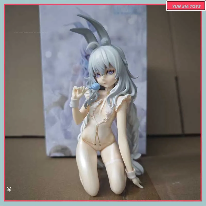 

15cm Game Anime Azur Lane Mnf Le Malin White Rabbit Q Version Kawaii Kneeling Posture Figure Pvc Model Toys Doll Ornaments Gifts