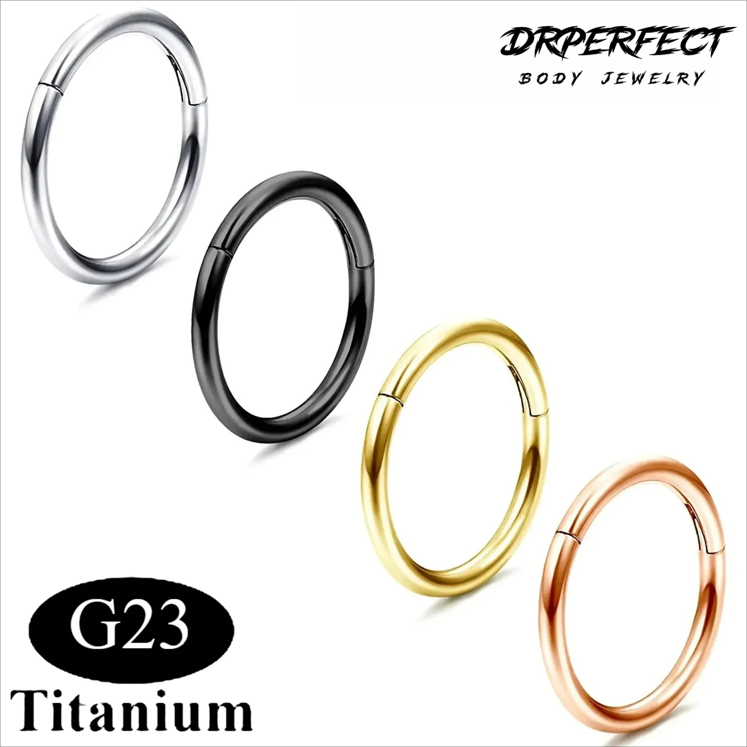 Image of Drperfect g23 Titan Nasenring Reifen Septum Klick ring für Helix Tragus Knorpel Ohrringe Piercing Schmuck für Frauen Männer