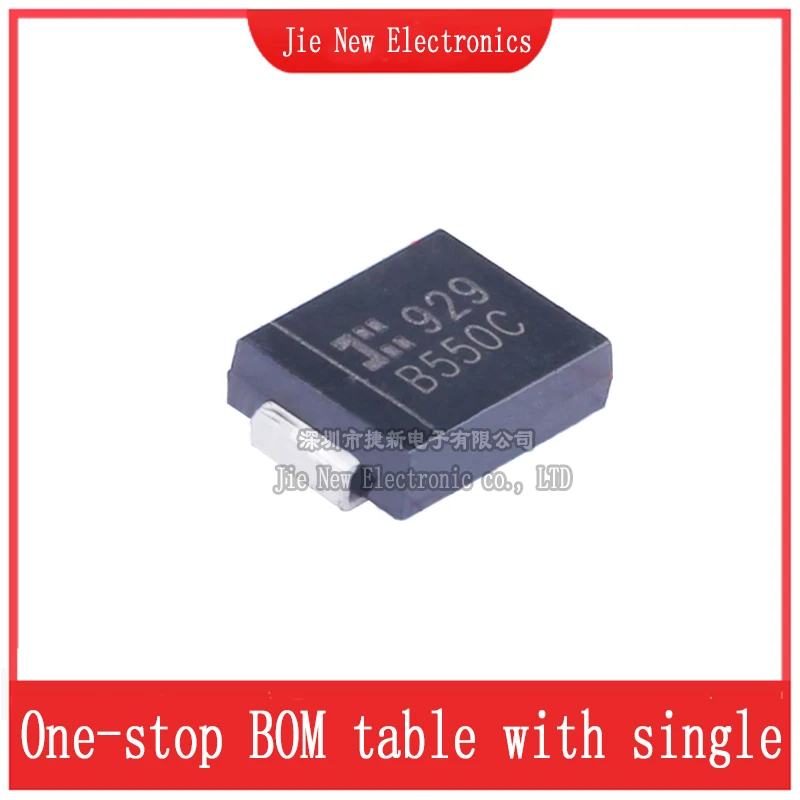 SMC(DO-214AB) B520C-13-F B530C-13-F B540C-13-F B550C-13-F B560C-13-F, B560C, B550C, B540C, B530C, B520C, SMD 쇼트키 다이오드, 50 개