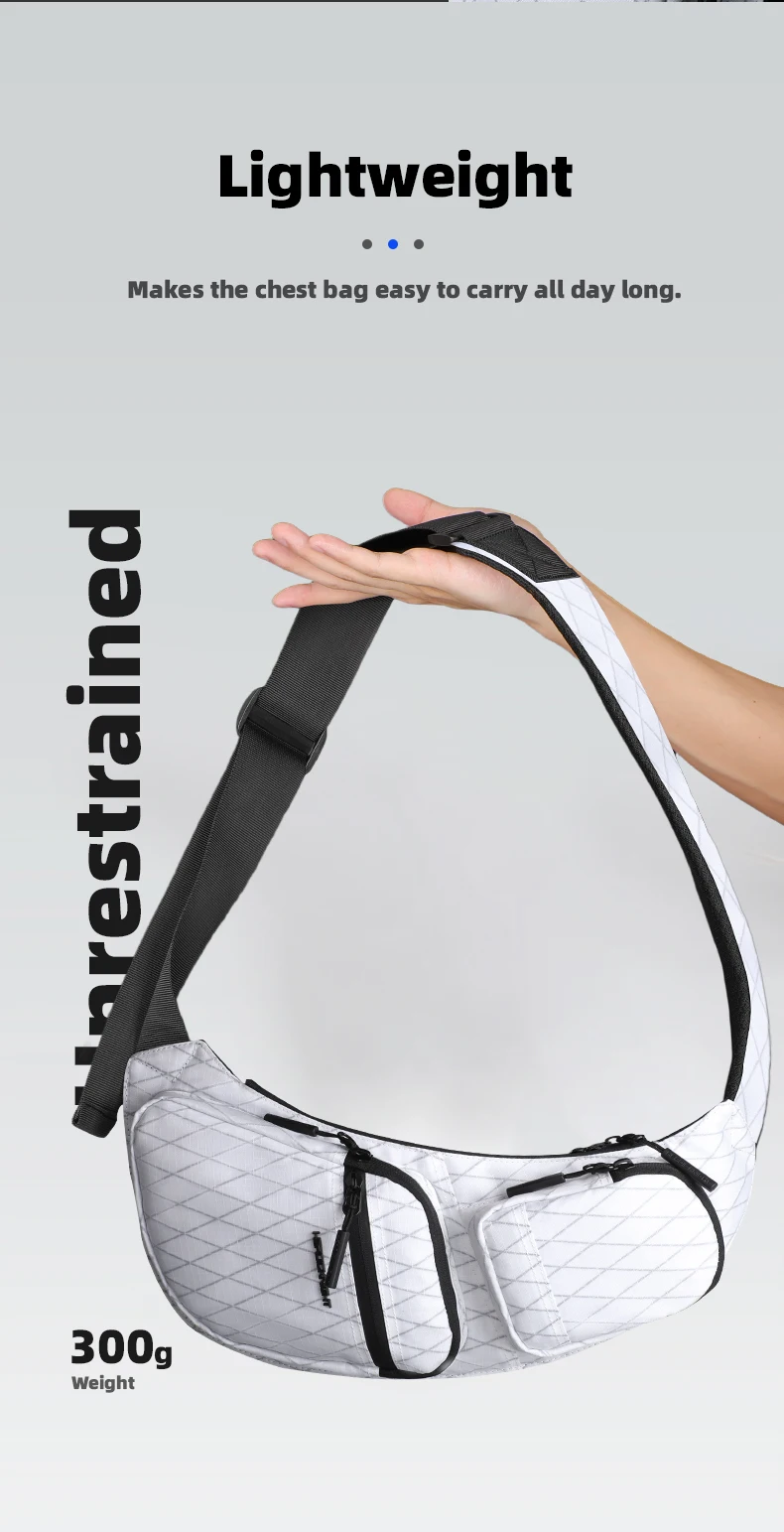 HK Modische, leichte Umhängetasche, hochwertige, wasserdichte X-Pac Herren-Brusttasche, Schultertasche für Pendler, Radfahrer und Reisende – Detail 10