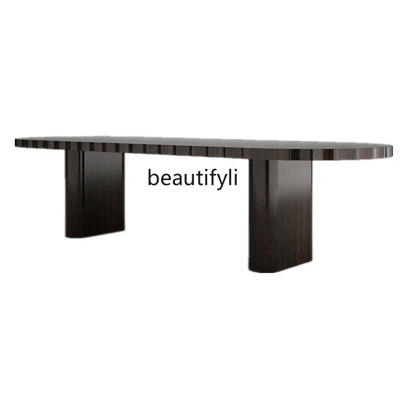 

Nordic Style Solid Wood Mid-Ancient Long Table Household Dining Table Designer Leisure Desk Minimalist Conference Table