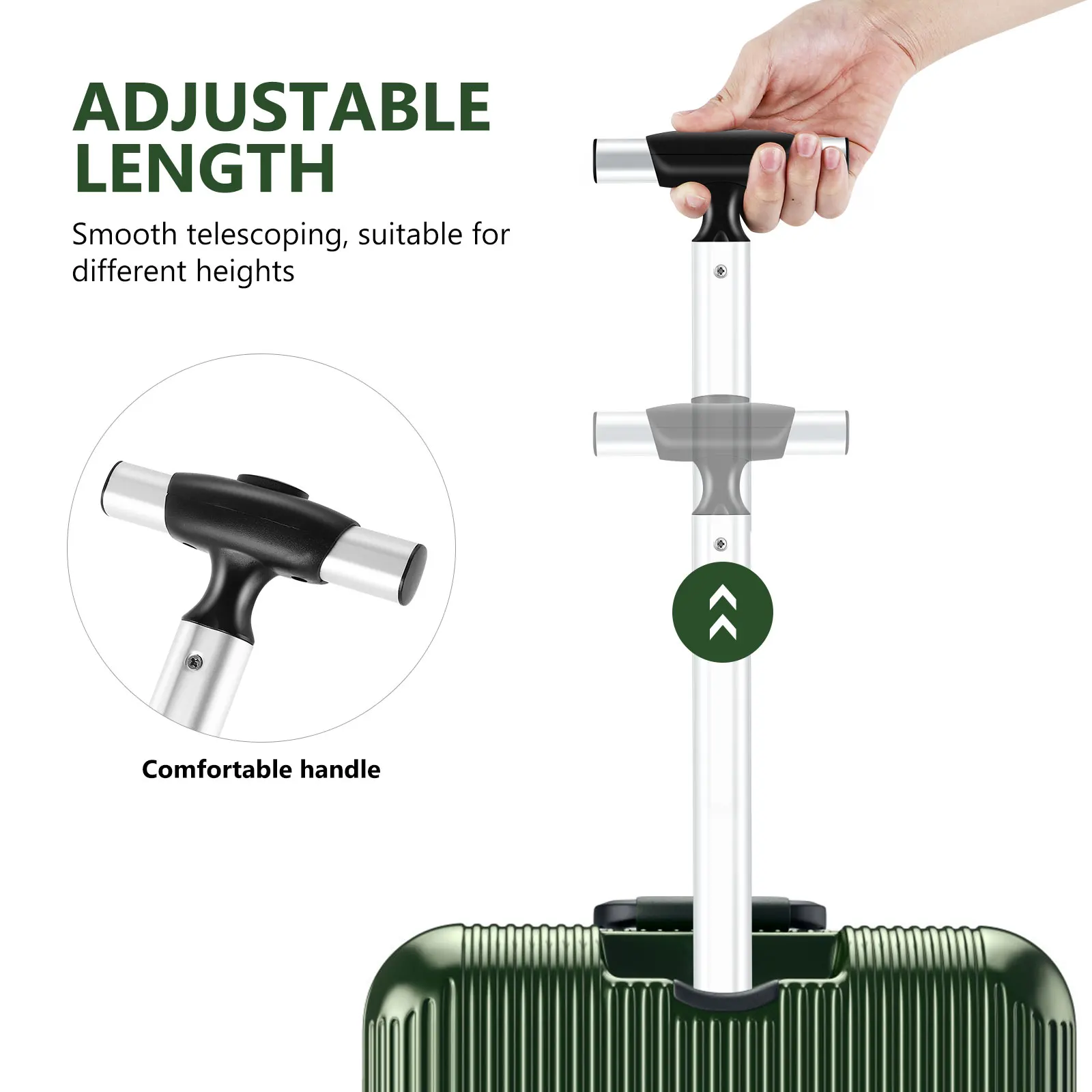 

Portable Suitcase Telescoping Handle Aluminum Alloy Luggage Handle Replacement Parts Telescopic Handle travel Luggage Accessory