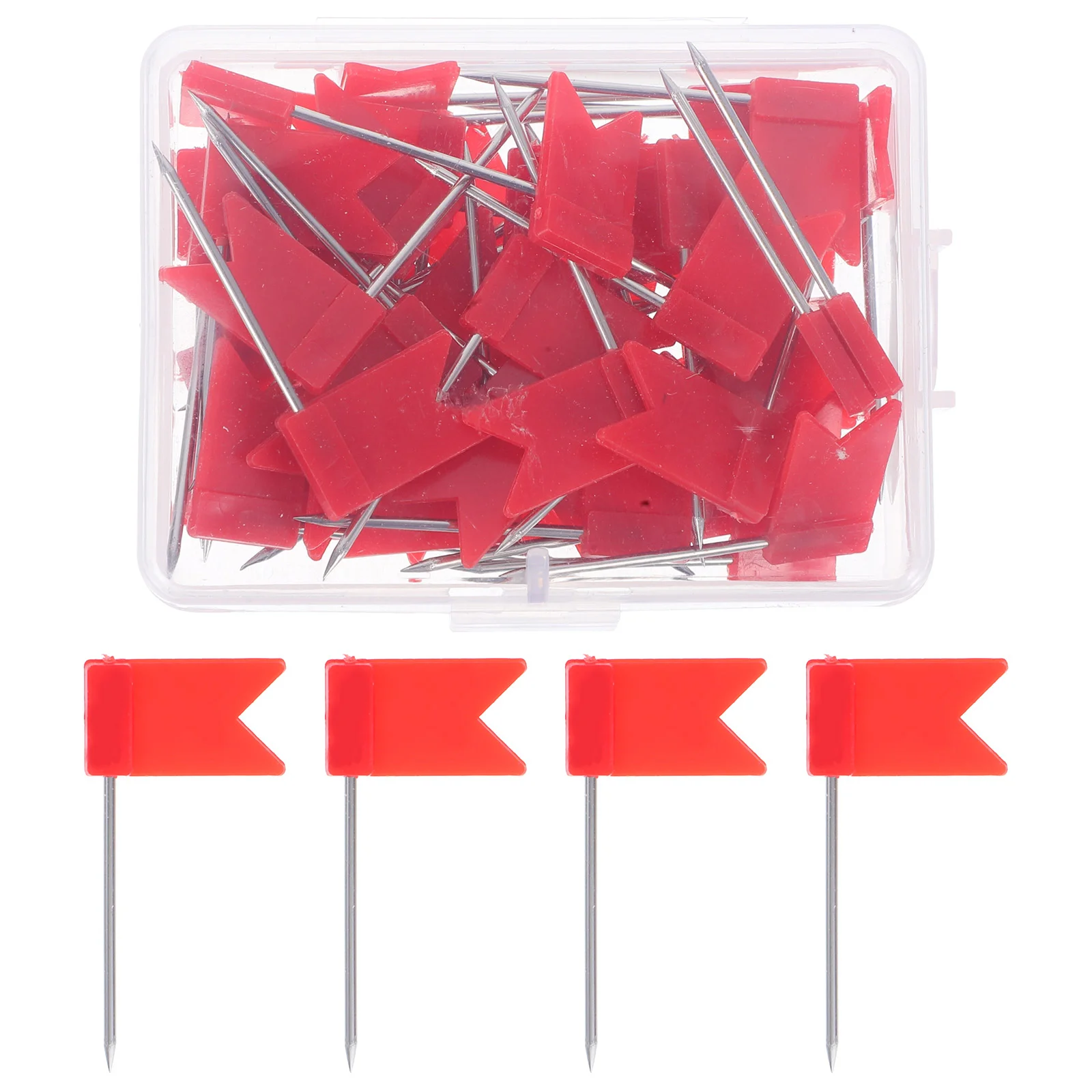 50 Pcs Flag Pin Small Marking Office Map Pins Push Cute Pushpins for Wall Cork Board Accessories