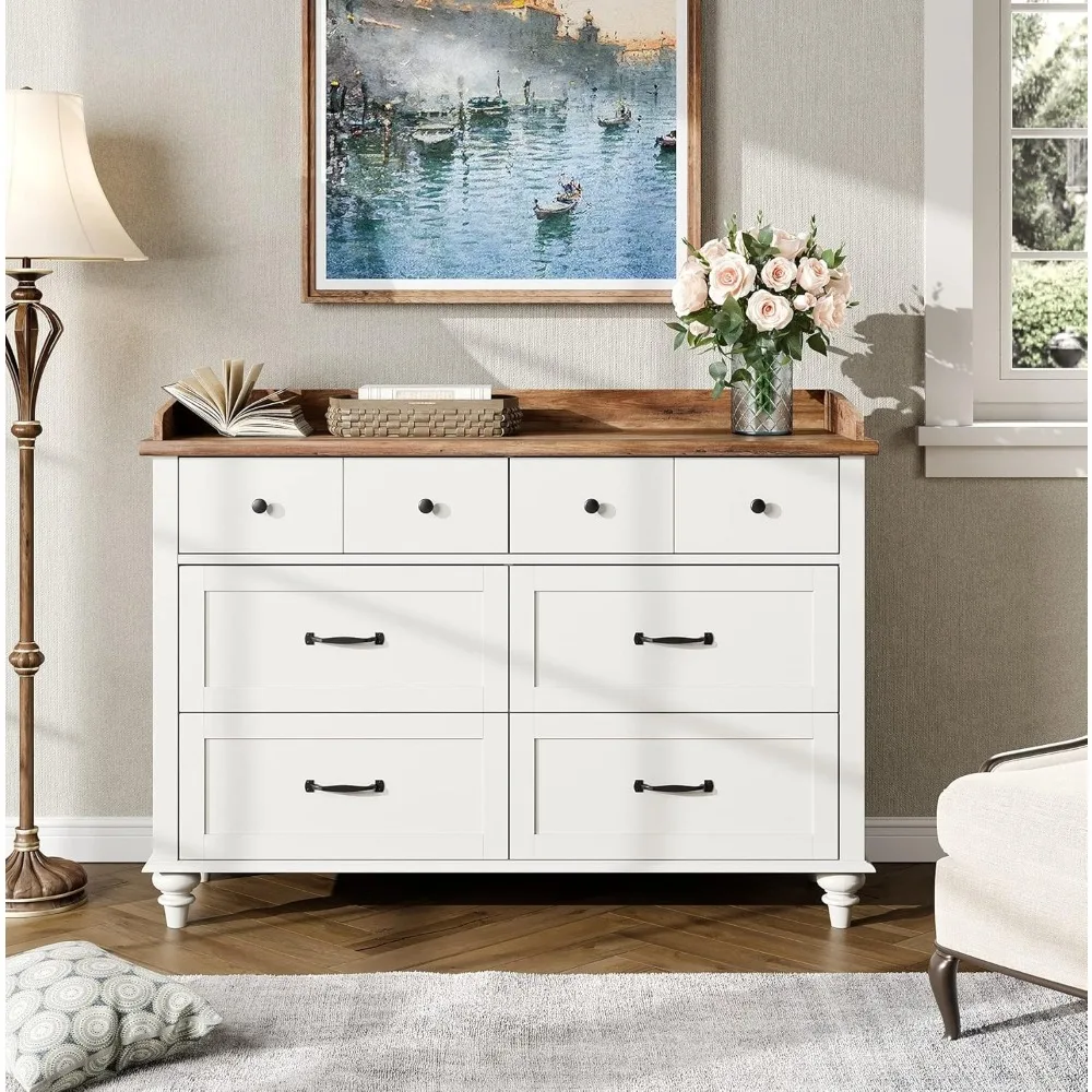 خزانة خشبية مكونة من 6 أدراج لغرفة نوم الأطفال مع مساحة تخزين واسعة على الطراز الحديث في منتصف القرن